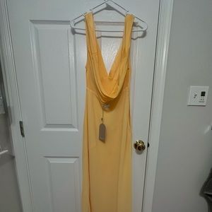 NADIA - maxi satin dress with back cowl